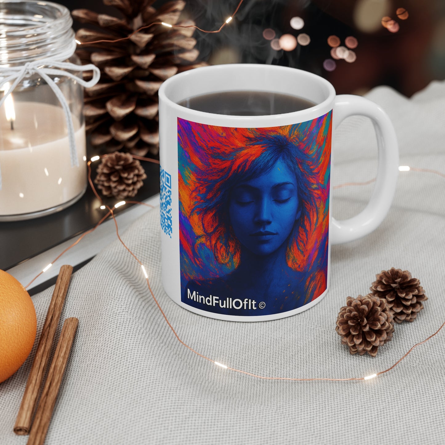 Inner Fire Mindfulness Mug, Mental Health Gift, Inspirational Coffee Cup, Bold Art by MindFullOfIt