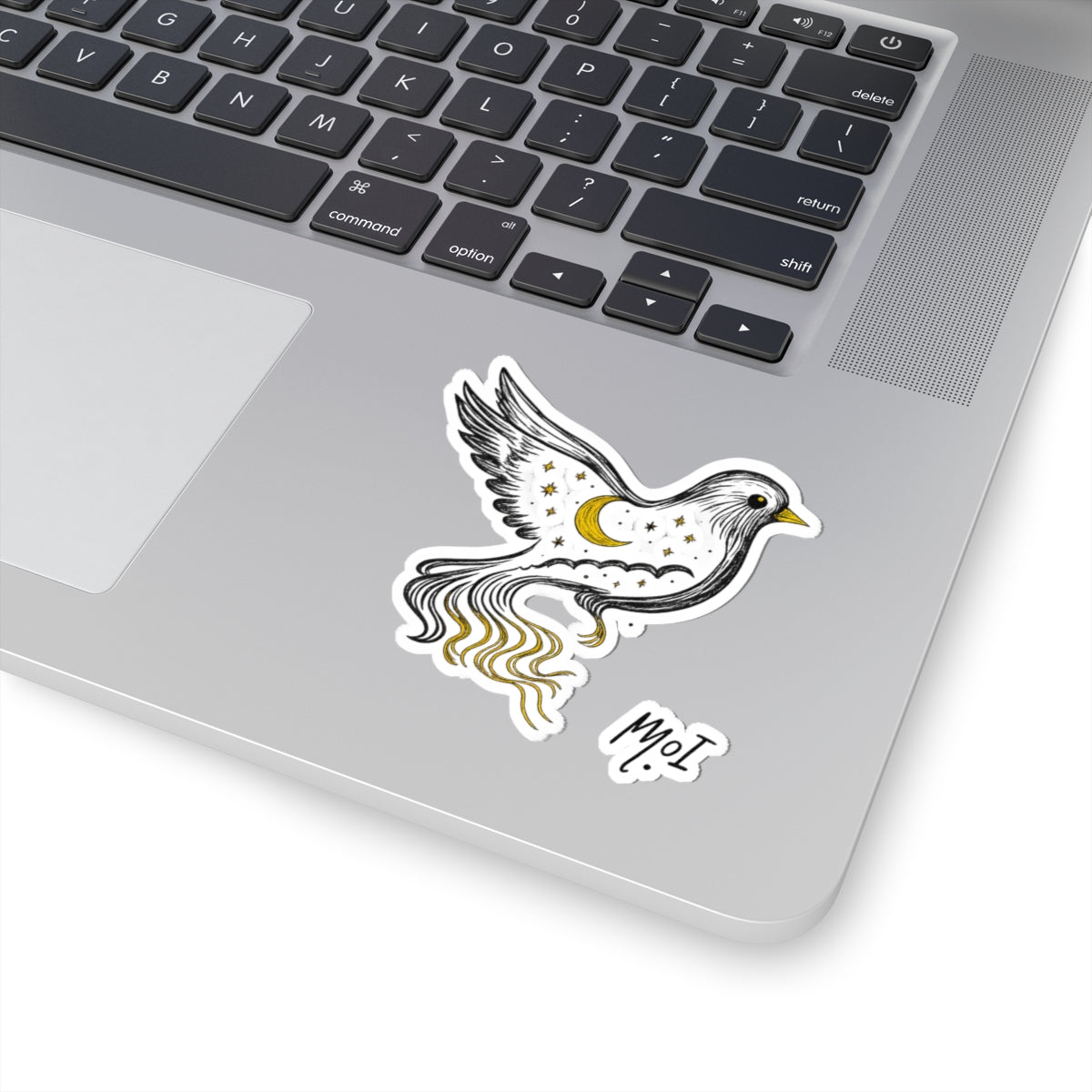 Celestial Bird Sticker 'Stay' | Kiss-Cut Vinyl Art, Laptop & Planner Decor, Small Gift Under £5