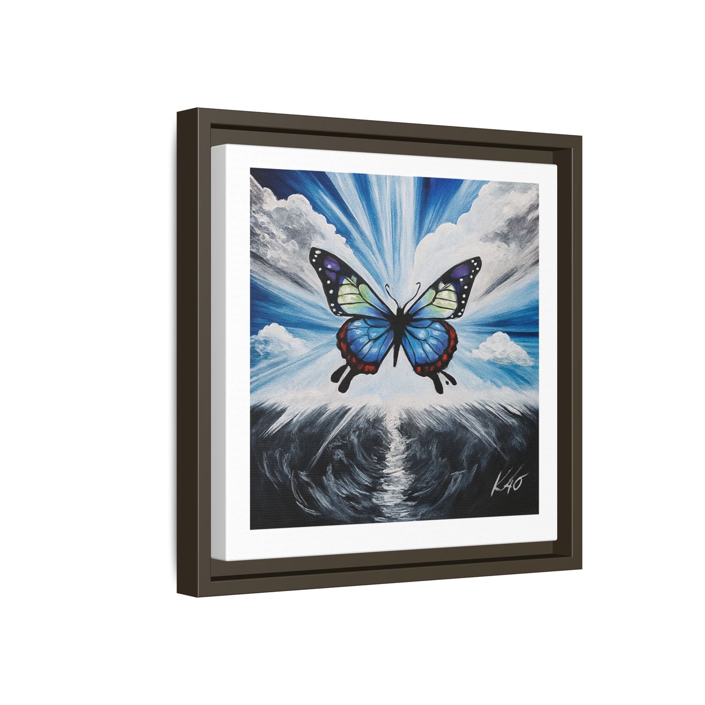 Butterfly Framed Canvas Wall Art – Symbol of Hope & Transformation, Vibrant Mental Health Inspired Decor