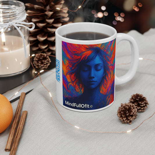 Inner Fire Mindfulness Mug, Mental Health Gift, Inspirational Coffee Cup, Bold Art by MindFullOfIt