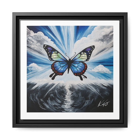 Butterfly Framed Canvas Wall Art – Symbol of Hope & Transformation, Vibrant Mental Health Inspired Decor
